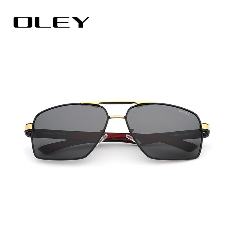 OLEY Brand Design Classic Pilot Polarized Sunglasses Men&#39;s Aluminum Color-Change Lens Goggles Oculos de sol Accept custom logo