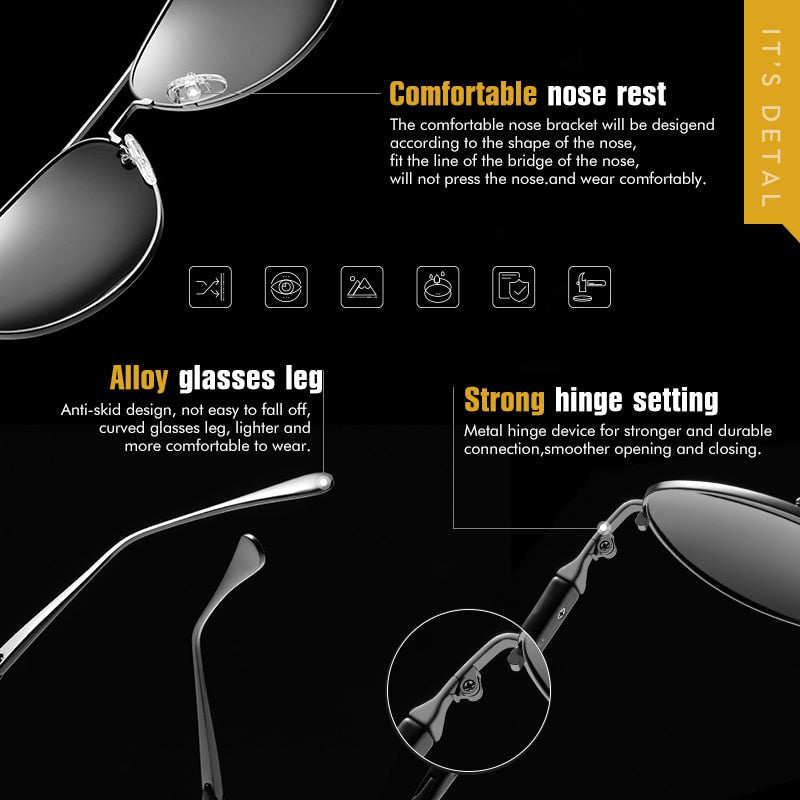 CoolPandas Top Brand Pilot Sunglasses Men Polarized Sun glasses For Male 2020 Anti-Glare Driving Oculos lunettes de soleil homme