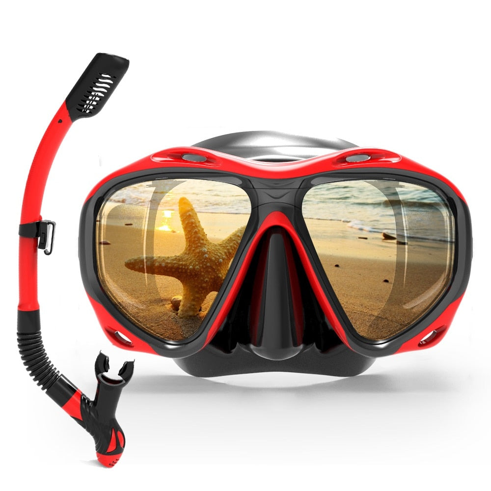 Copozz العلامة التجارية المهنية قناع الغطس يغوص معدات قناع نظارات نظارات الغوص السباحة سهلة التنفس أنبوب مجموعة
