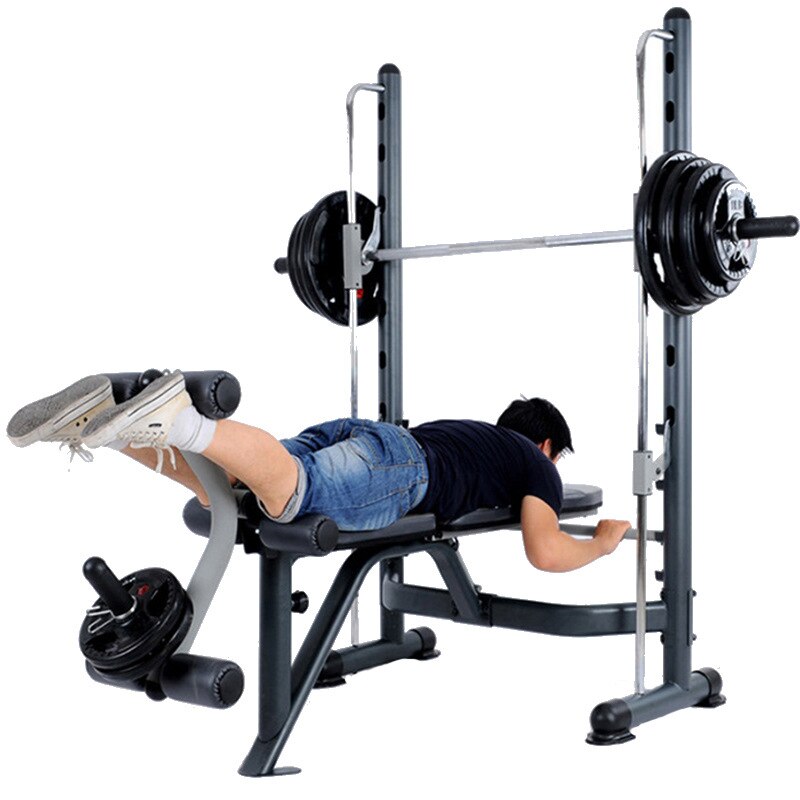 2022 home The new multifunctional safety track squat rack barbell weight bench bench press home fitness equipment Smith machine