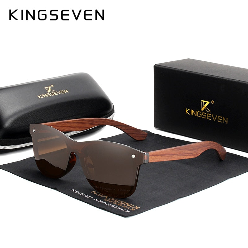 KINGSEVEN occhiali da sole in legno naturale da uomo occhiali da sole moda polarizzati legno originale Oculos De Sol Masculino