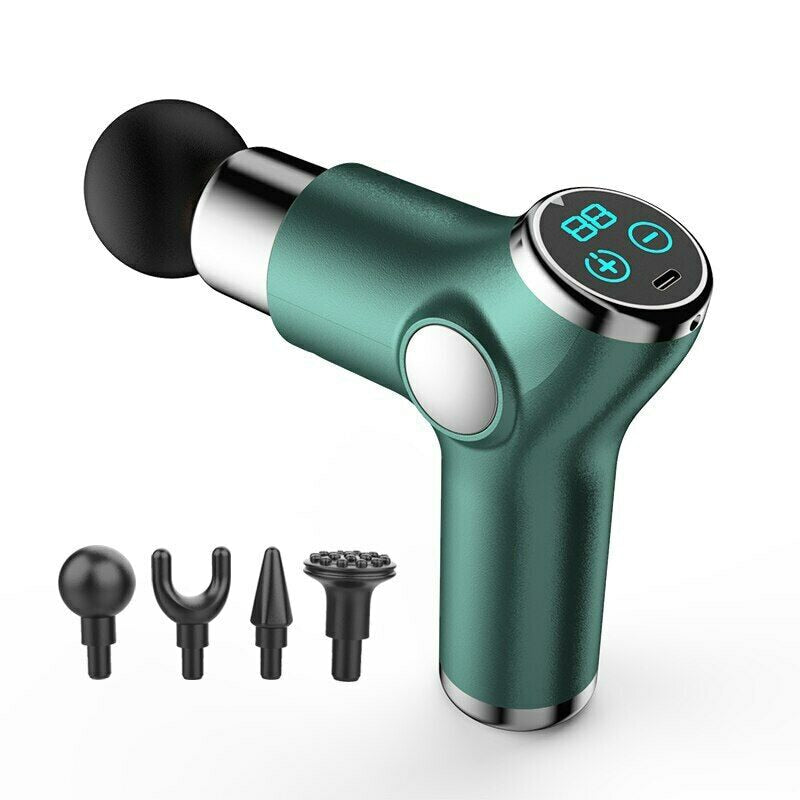 Portable Mini Electric Deep Tissue Percussion Massager Massage Gun For Muscle Pain Relief Relaxation 3Colors LCD Display 7.4v