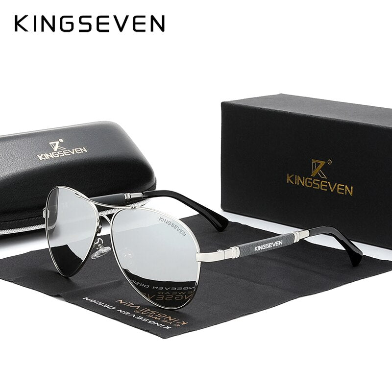 KINGSEVEN 2021 New Trend Quality Titanium Alloy Men&#39;s Sunglasses Polarized Sun glasses Women Pilot Mirror Eyewear Oculos de sol