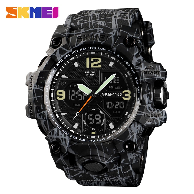 SKMEI Mens Watches Fashion Sports Military Quartz Digital Waterproof Swim Stopwatch Wristwatches Clock Man Relogio Masculino