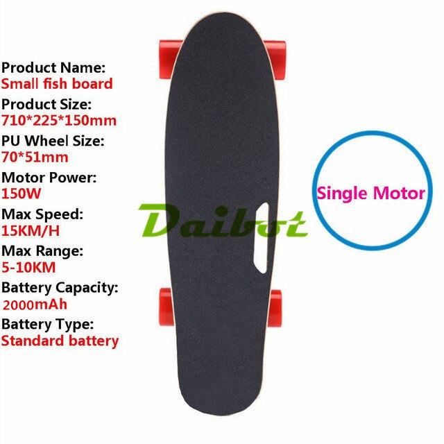 New 4 Wheel Electric Skateboard Hub Motor Wireless Remote Controller Children&#39;s Scooter Small Fish Plate Skate Board for Kids