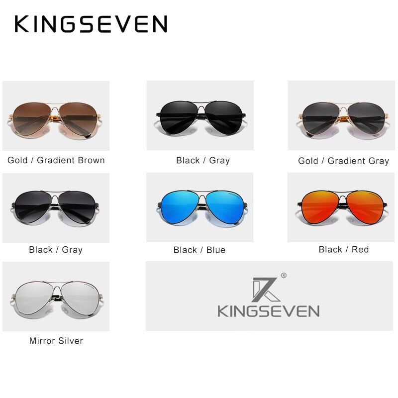 KINGSEVEN 2021 New Trend Quality Titanium Alloy Men&#39;s Sunglasses Polarized Sun glasses Women Pilot Mirror Eyewear Oculos de sol