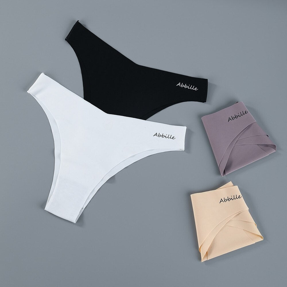 3PCS/Set Women Seamless Lingerie Female Thongs Sexy Underwear Woman Invisible Low-Rise Underpant Women&#39;s Panties Bikini Briefs