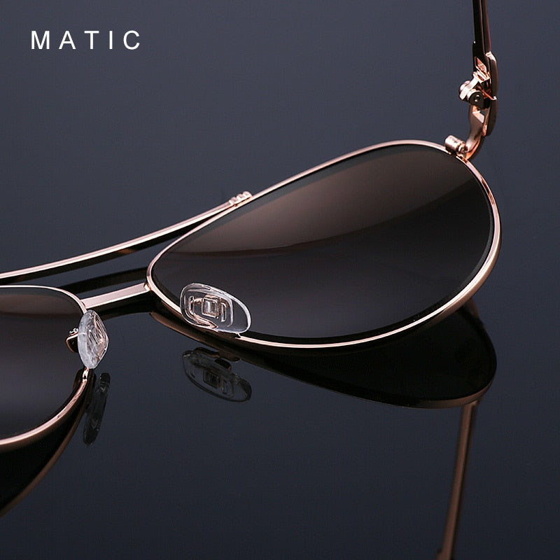 MATIC Ladies Retro Pilot Aviation Sunglasses For Womens Quality Pink Mirrored Sun Glasses Eyewear Luxury Brand Zonnebril Dames