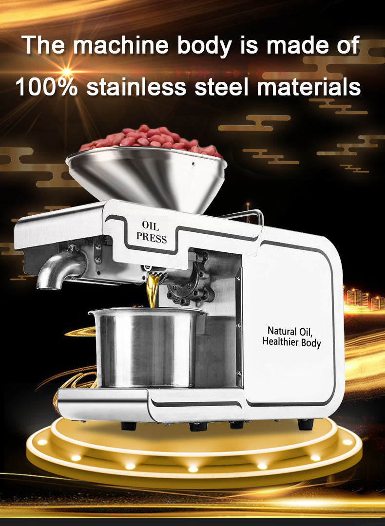110/220V Stainless steel Household Commercial Oil Press machine , Cold press Linseed oil extrator presser Oil machine marker