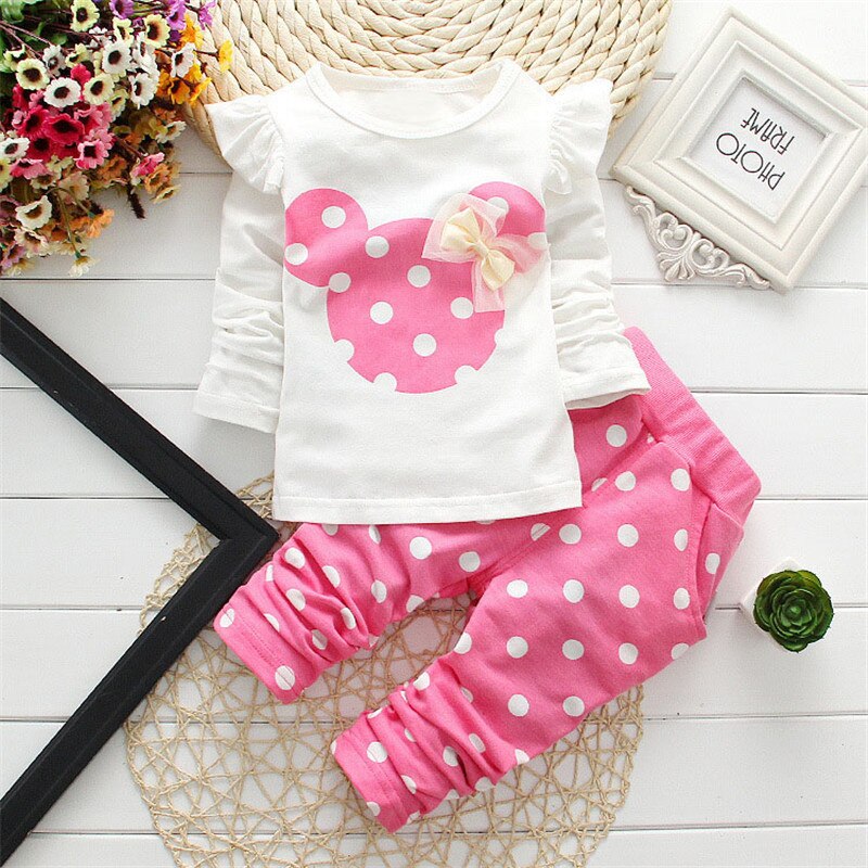 2022 Spring New Children&#39;s Clothing Fashion Baby Girl Out 2pcs Suit Coat +Pant Cartoon Set Newborn Baby Cotton Clothes Suit