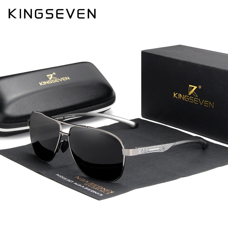 KINGSEVEN 2022 Brand Men Aluminum Sunglasses Polarized UV400 Mirror Male Sun Glasses Women For Men Oculos de sol