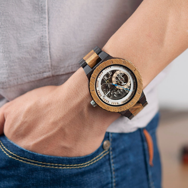 Personalized Watch Men BOBO BIRD Wood Automatic Watches Relogio Masculino Custom Anniversary Gifts for Him Free Engraving