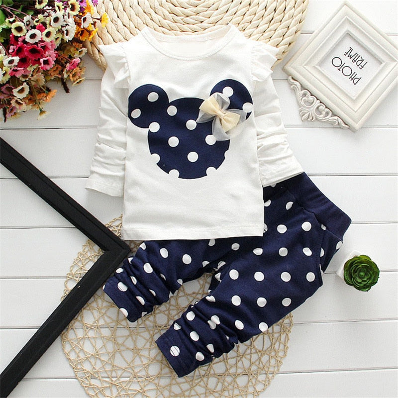 2022 Spring New Children&#39;s Clothing Fashion Baby Girl Out 2pcs Suit Coat +Pant Cartoon Set Newborn Baby Cotton Clothes Suit