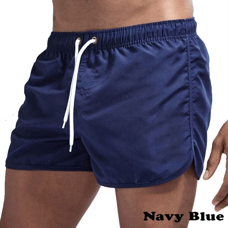 Solid Color Summer Quick-Drying Shorts Printed Shorts  Swim Beach Shorts Casual Fitness Shorts