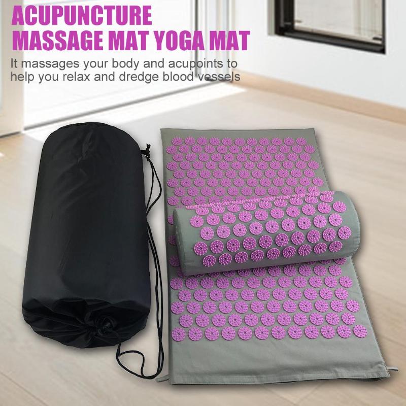 Massager Cushions Acupressure  Mats Pillow Yoga Mats Relieve Back Pain Spike Mat Head Neck Back Foot Massage Yoga Mats