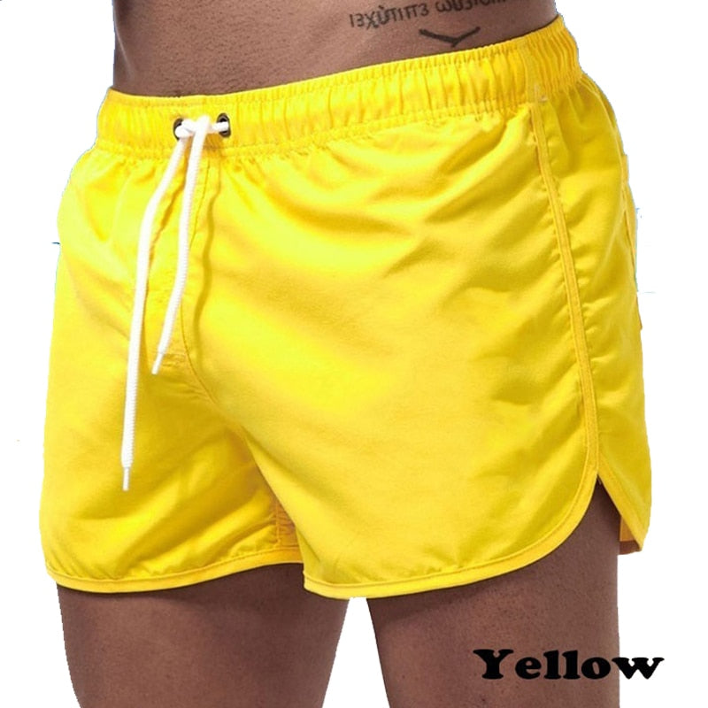 Solid Color Summer Quick-Drying Shorts Printed Shorts  Swim Beach Shorts Casual Fitness Shorts