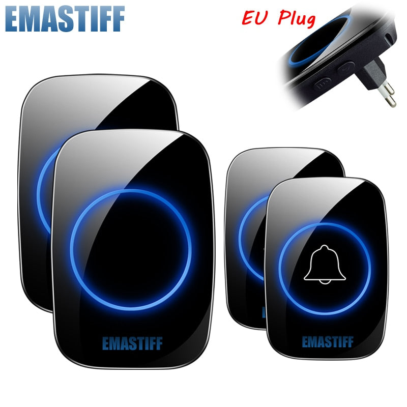 New Home Welcome Doorbell  Intelligent Wireless Doorbell Waterproof 300M Remote EU AU UK US Plug smart Door Bell Chime