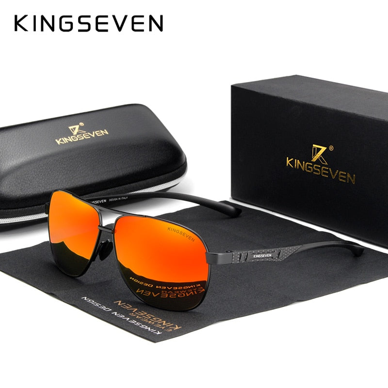 KINGSEVEN 2022 Brand Men Aluminum Sunglasses Polarized UV400 Mirror Male Sun Glasses Women For Men Oculos de sol