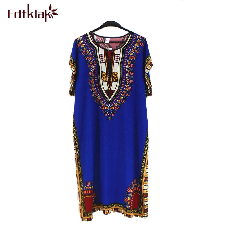 Fdfklak Loose Large Size Nightgowns Women Sleepshirt Vintage Night Dress Female Nightshirt Print Women&#39;s Cotton Nightdress Belt