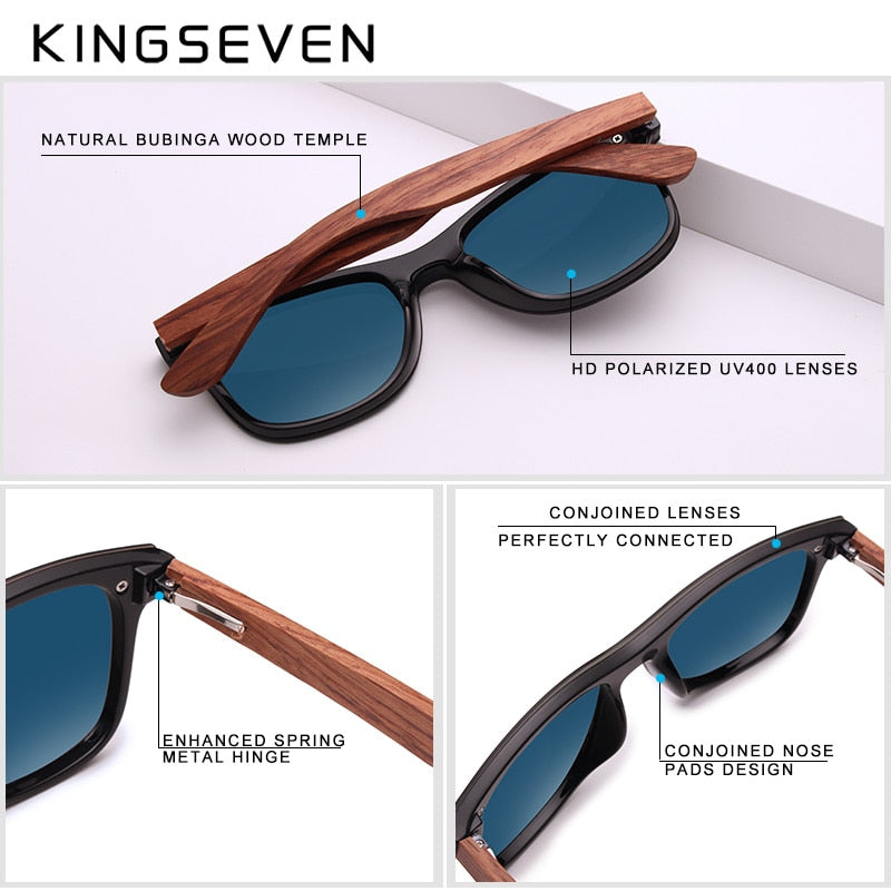 KINGSEVEN occhiali da sole in legno naturale da uomo occhiali da sole moda polarizzati legno originale Oculos De Sol Masculino