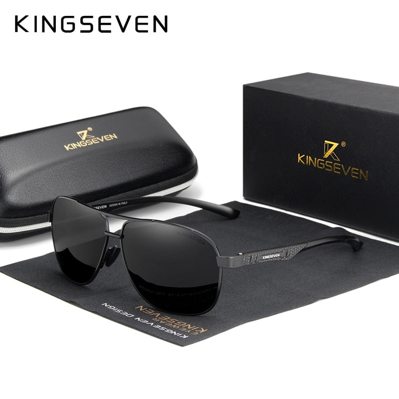 KINGSEVEN 2022 Brand Men Aluminum Sunglasses Polarized UV400 Mirror Male Sun Glasses Women For Men Oculos de sol