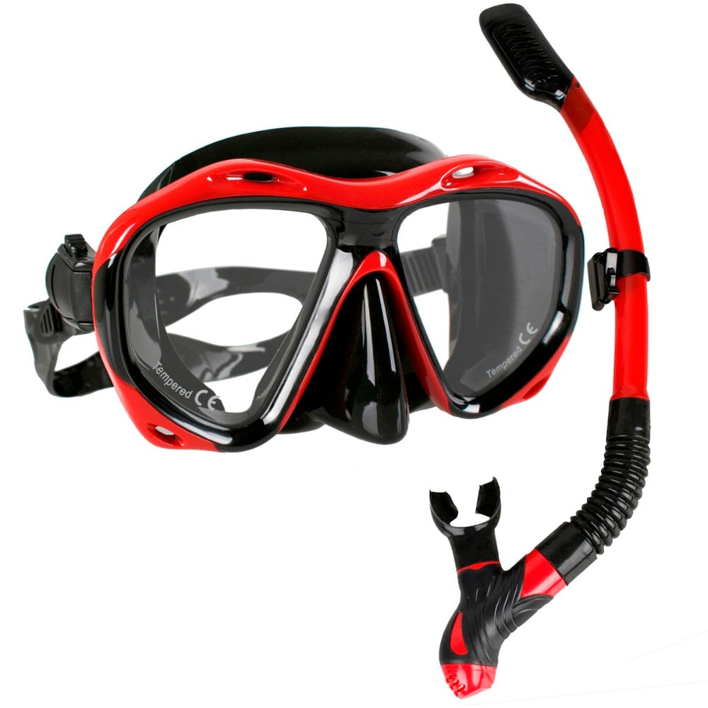 Copozz Brand Professional Scuba Diving Mask Snorkels Mask Equipment Goggles Glasses Diving Swimming Easy Breath Tube Set