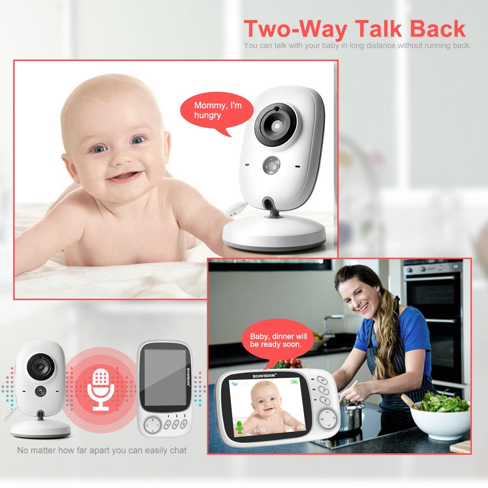 VB603 فيديو مراقبة الطفل 2.4G لاسلكي مع 3.2 بوصة LCD 2 طريقة الصوت الحديث للرؤية الليلية مراقبة كاميرا الأمن جليسة الأطفال