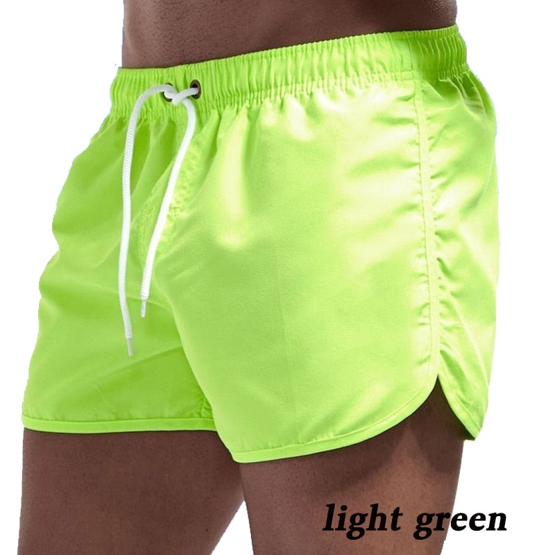 Solid Color Summer Quick-Drying Shorts Printed Shorts  Swim Beach Shorts Casual Fitness Shorts