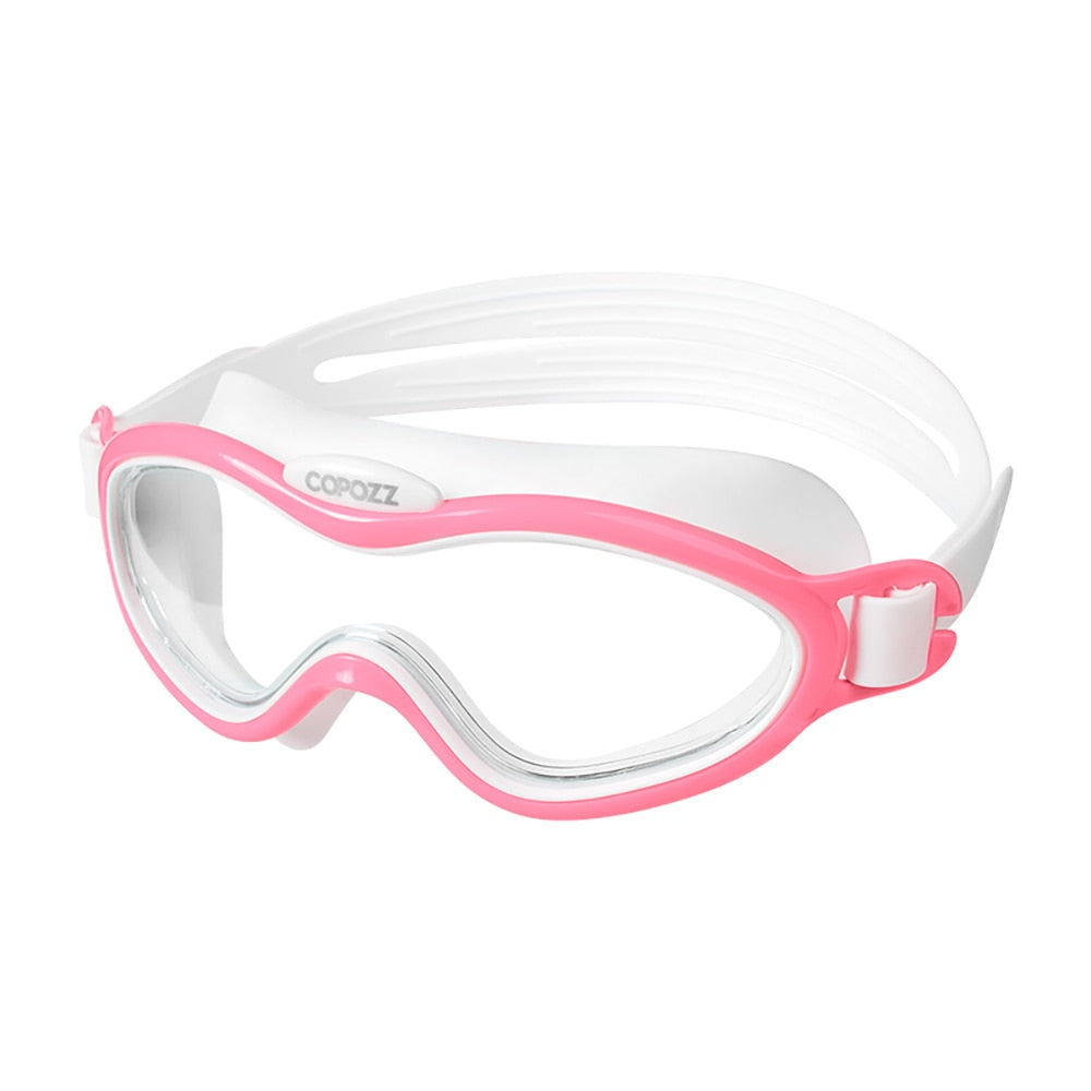 COPOZZ الاطفال نظارات السباحة مكافحة الضباب مقاوم للماء الأطفال المراهقين إطار كبير نظارات السباحة صبي فتاة قطعة واحدة نظارات السباحة
