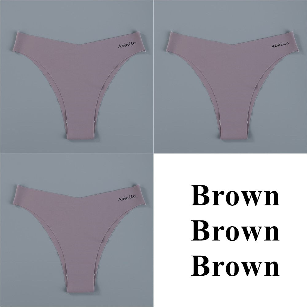 3PCS/Set Women Seamless Lingerie Female Thongs Sexy Underwear Woman Invisible Low-Rise Underpant Women&#39;s Panties Bikini Briefs