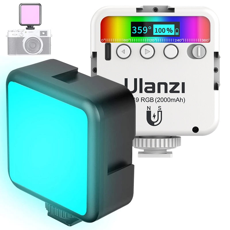 Ulanzi VL49 RGB أضواء الفيديو كاميرا LED صغيرة ضوء 2000mAh قابلة للشحن LED مصباح لوحة صور فيديو الإضاءة ليوتيوب تيك توك