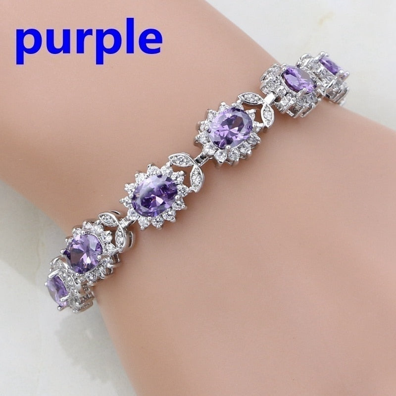 Exquisite Mysterious Lucky Color Crystal Bracelet Charm Bride Engagement Wedding Jewelry Gift Mother\&#39;s Day Gift