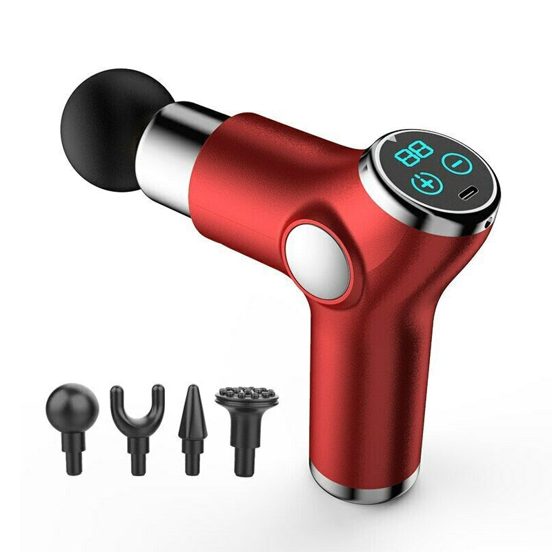 Portable Mini Electric Deep Tissue Percussion Massager Massage Gun For Muscle Pain Relief Relaxation 3Colors LCD Display 7.4v