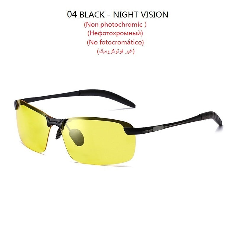 النظارات الشمسية اللونية الرجال الاستقطاب القيادة الحرباء نظارات الذكور تغيير لون نظارات شمسية يوم للرؤية الليلية نظارات السائق