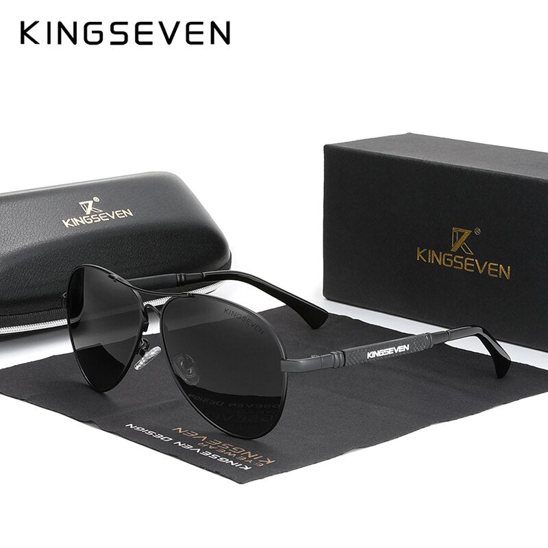 KINGSEVEN 2021 New Trend Quality Titanium Alloy Men&#39;s Sunglasses Polarized Sun glasses Women Pilot Mirror Eyewear Oculos de sol