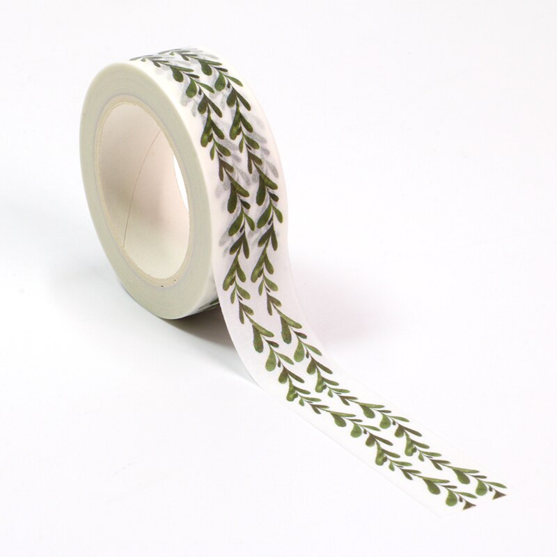 1PC 15MM*10M NEW arrival Spring Green Leaves Decorative Washi Tape DIY Scrapbooking Masking Tape School Office Supply