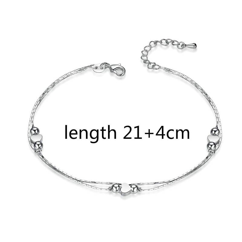 SAIYE 925 Sterling Silver Double Layer Zircon Star Round Bead Charm Bracelet&Bangle For Women Elegant Jewelry Pulseras