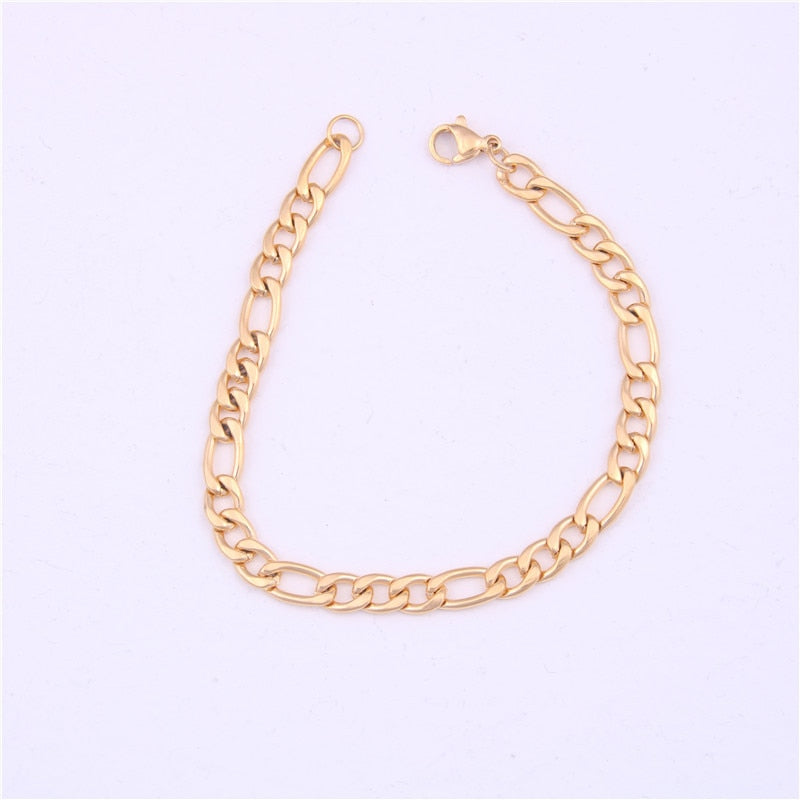 SOMMAR 2020 trendy  Gold color length 18cm adjust   women Charms Stainless Steel  bracelet Geometric erkek bileklik jewelry