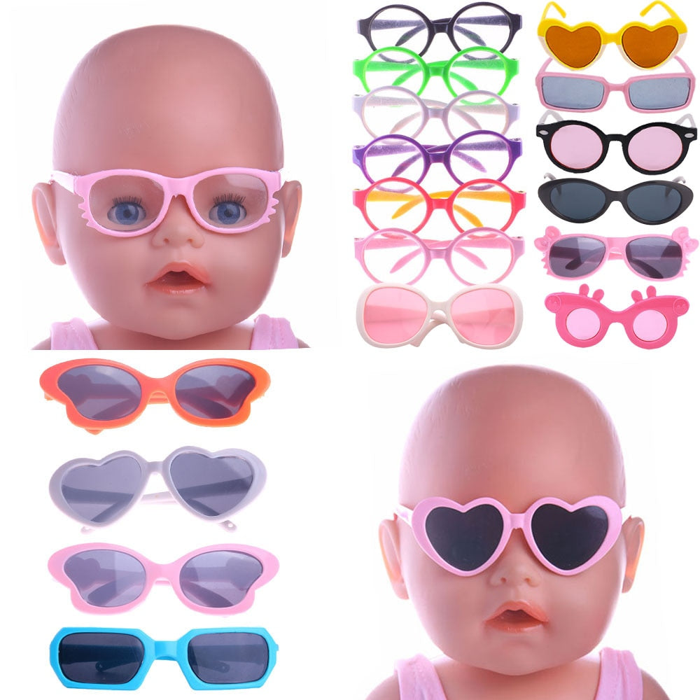 Doll Clothes Glasses 10 Colors Doll Accessories Fit 18 Inch American Doll Gift&amp;43Cm Born Doll Baby For Our Generation Girl&#39;s Toy