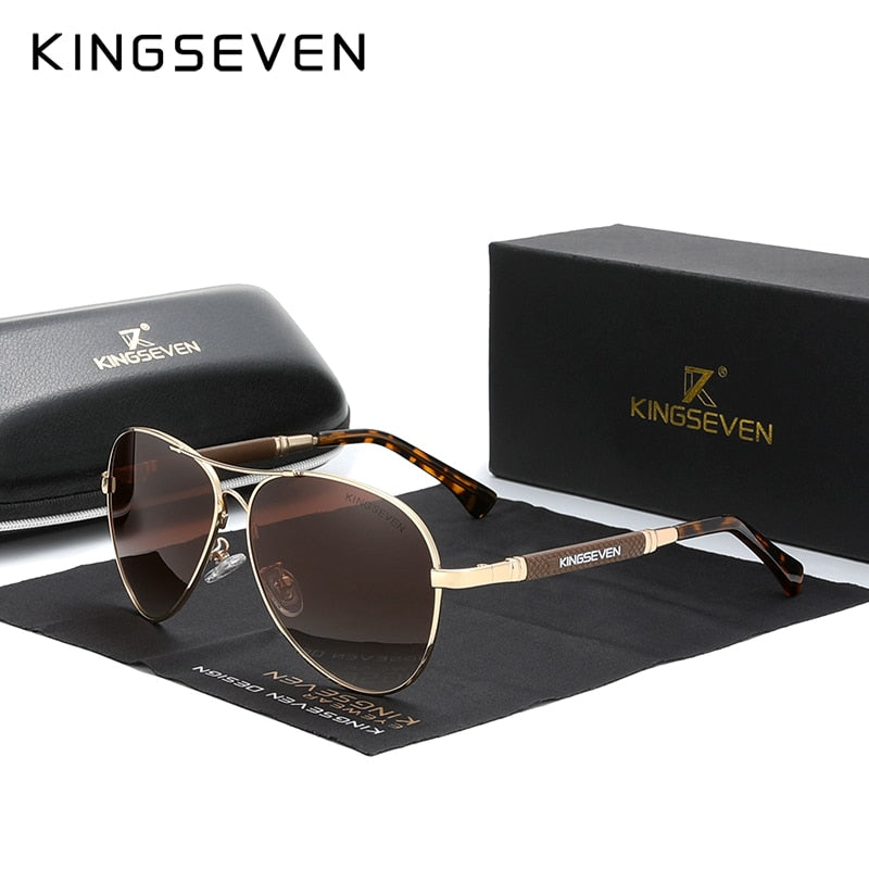 KINGSEVEN 2021 New Trend Quality Titanium Alloy Men&#39;s Sunglasses Polarized Sun glasses Women Pilot Mirror Eyewear Oculos de sol