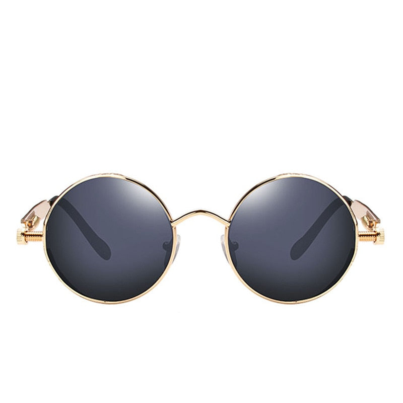 2023 المعادن Steampunk النظارات الشمسية الرجال النساء موضة نظارات دائرية العلامة التجارية تصميم خمر نظارات شمسية عالية الجودة Oculos دي سول