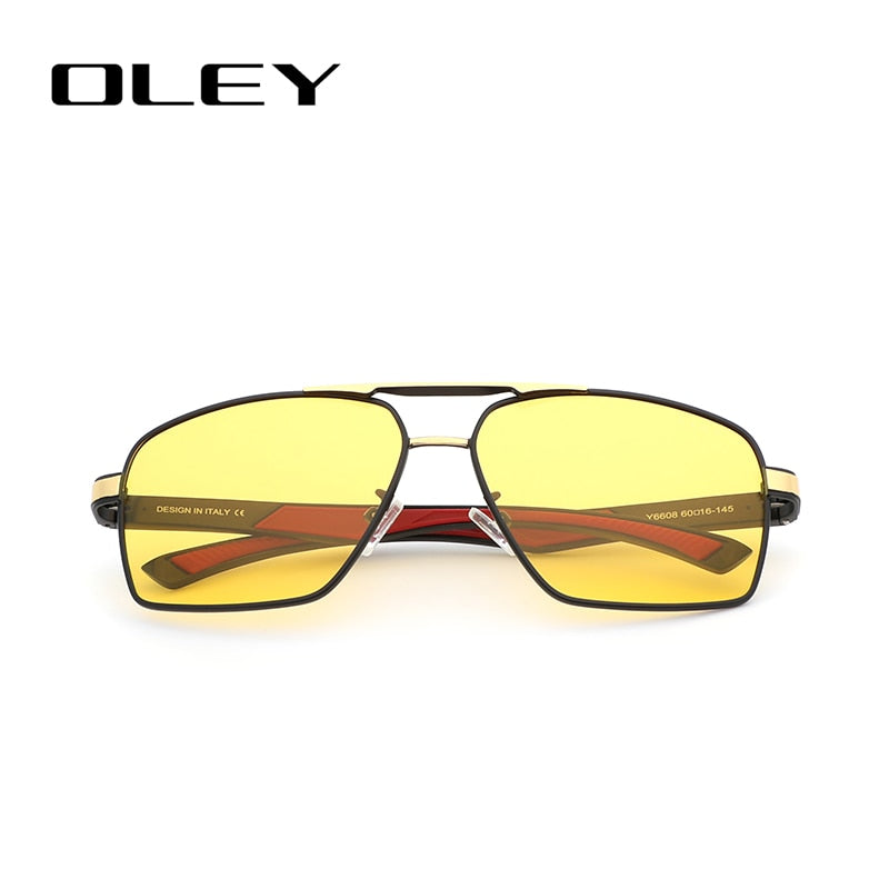 OLEY Brand Design Classic Pilot Polarized Sunglasses Men&#39;s Aluminum Color-Change Lens Goggles Oculos de sol Accept custom logo