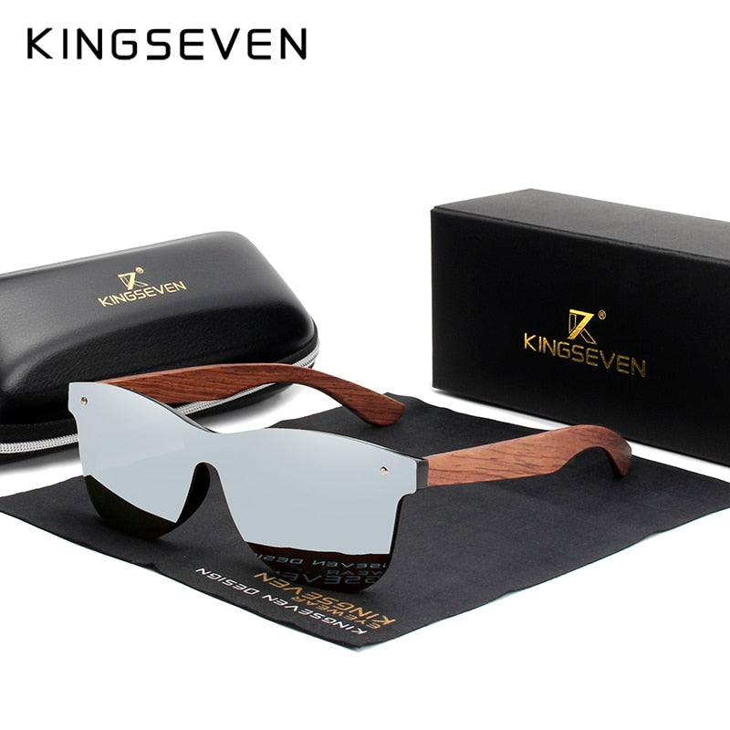 KINGSEVEN occhiali da sole in legno naturale da uomo occhiali da sole moda polarizzati legno originale Oculos De Sol Masculino