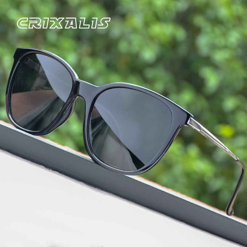 CRIXALIS نظارات شمسية نسائية عتيقة مستقطبة كلاسيكية مضادة للوهج للقيادة نظارات شمسية للرجال ماركة فاخرة مصممة ظلال للسيدات