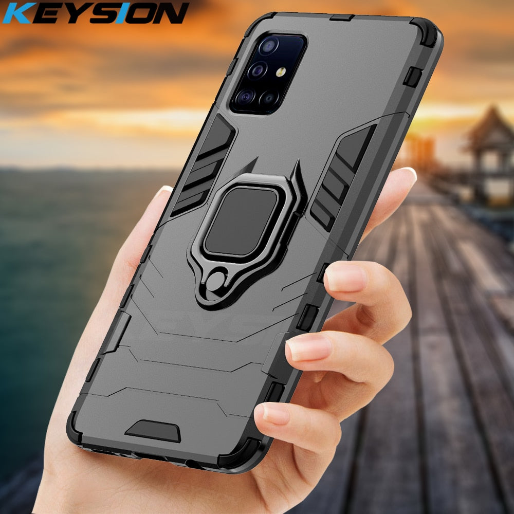 KEYSION Shockproof Case for Samsung A51 A71 A31 A52 A72 Phone Cover for Galaxy S20 S21 Ultra S10 Lite Note 10+ A50 A70 A12 A21S