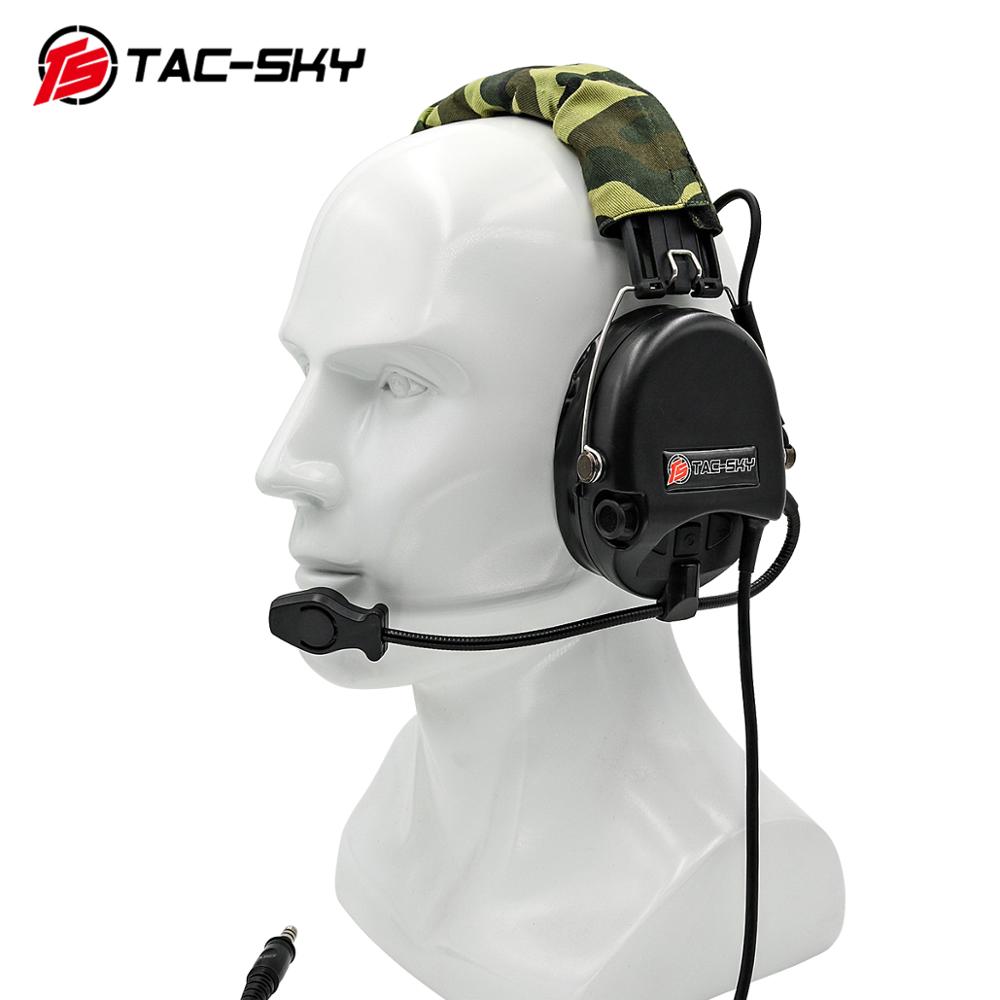 سماعة رأس TAC-SKY SORDIN التكتيكية للحد من الضوضاء سماعة رأس للطيارين للصيد والرياضة Airsofte سماعة رأس تكتيكية للرماية BK