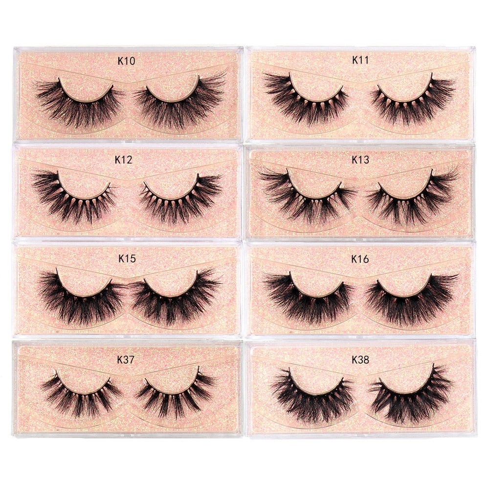 LEHUAMAO 50 Pairs/lot Makeup Eyelashes  3D Mink Eyelashes Fluffy Natural Long Lashes Cruelty Free False Eyelash Dramatic Eye