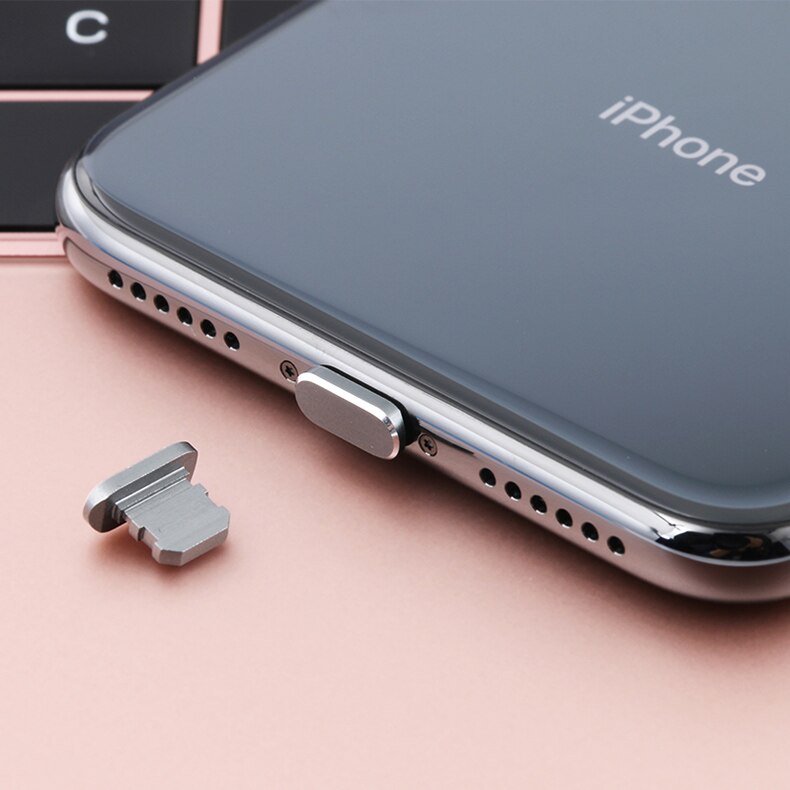 Colorful Metal Anti Dust Charger Dock Plug Stopper Cap Cover for iPhone X XR Max 8 7 6S Plus Mobile Phone Accessories freeing