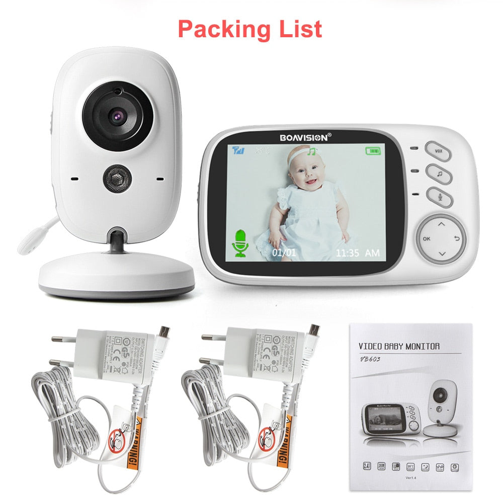 VB603 فيديو مراقبة الطفل 2.4G لاسلكي مع 3.2 بوصة LCD 2 طريقة الصوت الحديث للرؤية الليلية مراقبة كاميرا الأمن جليسة الأطفال