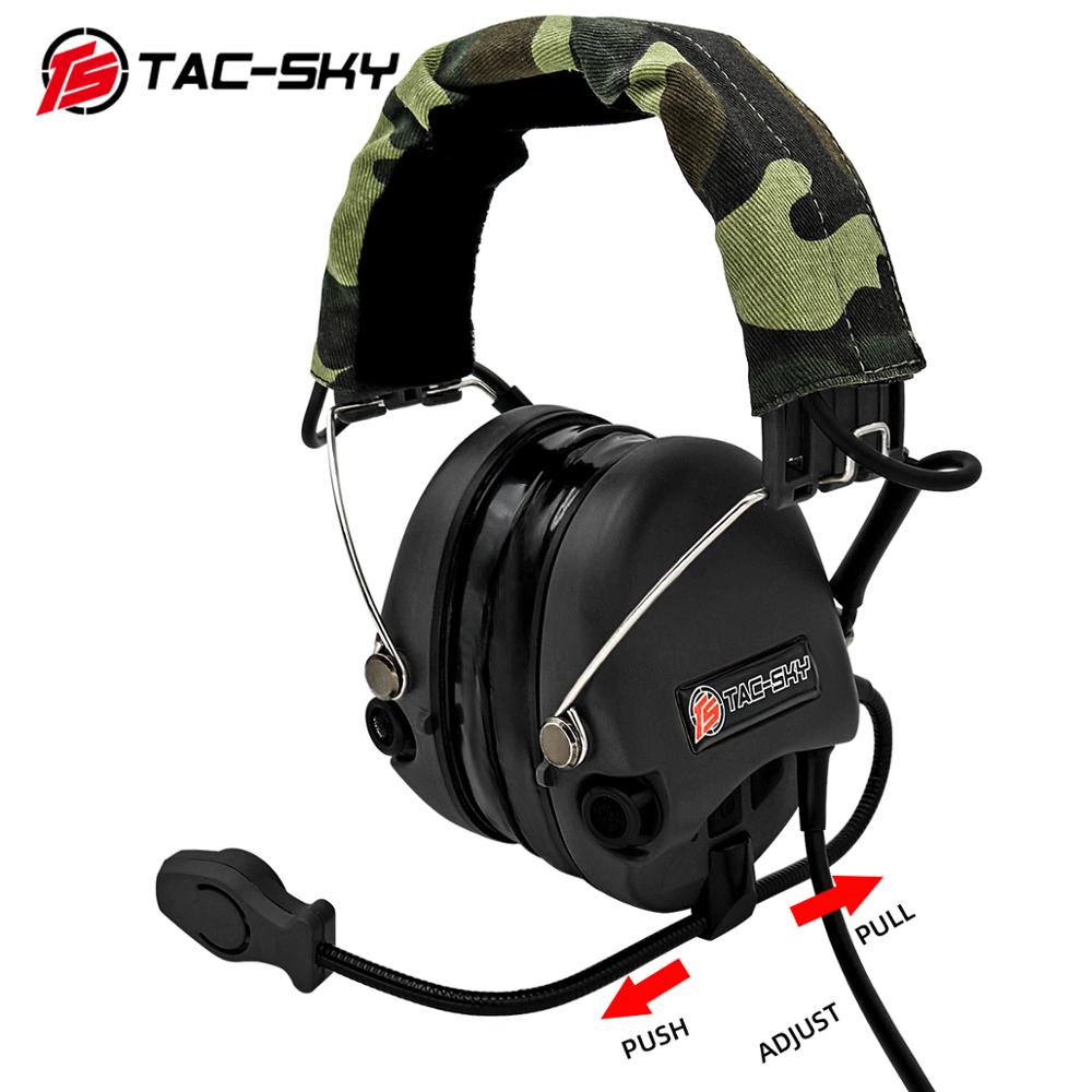 TAC-SKY SORDIN tactical noise reduction pickup aviation pilot headset hunting sport Airsofte shooting tactical SORDIN headset BK